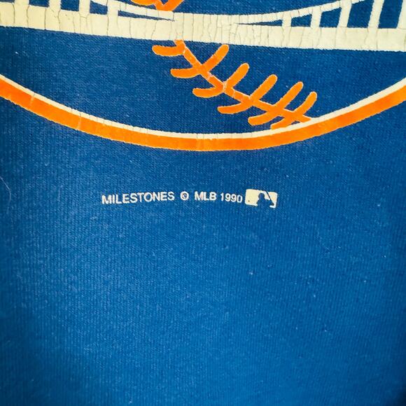 Russell Athletic VTG 90s New York Mets Blue Orange Amazin Crewneck Sweatshirt L - Picture 4 of 7